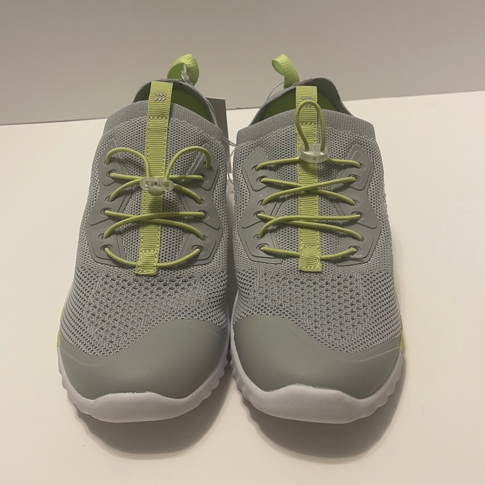 All in Motion Ortholite Women’s Size 5 Gray & Green Knit Bungee Laces Sneakers